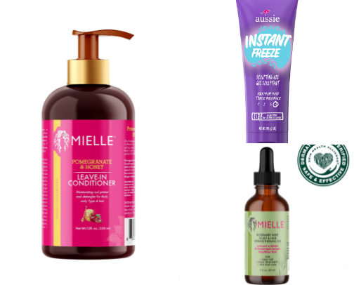 Products for 2c/3a curly hair cover photo collage