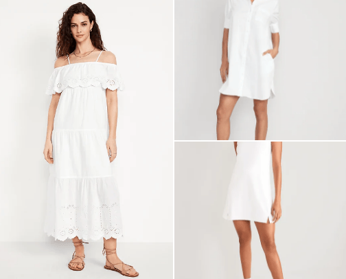 White Dress Recommendations cover photo collage