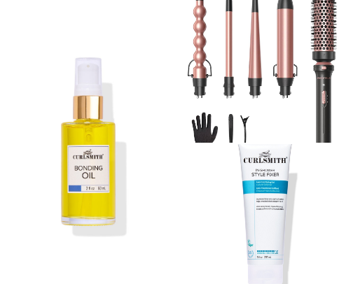 Curly hair dream products 🫧 cover photo collage