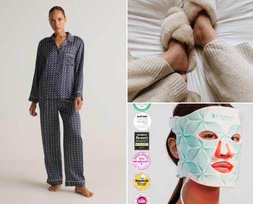 Level up your bed time routine and vibes cover photo collage