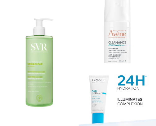 Face products for damaged skin barrier and tightness cover photo collage