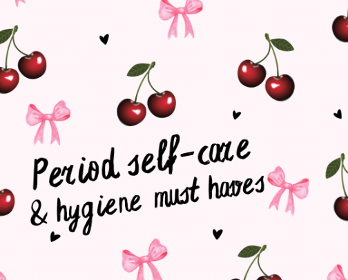 Period self-care & hygiene must haves 🍒 cover photo collage