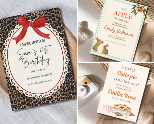Etsy Digital Invites cover photo collage