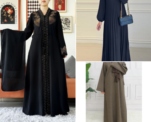 Very beautiful and elegant Muslimah abaya cover photo collage