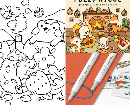 Coloring for adults cover photo collage
