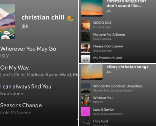 best Christian playlists on Spotify cover photo collage