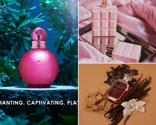 “PRETTY GIRL” smelling perfumes cover photo collage