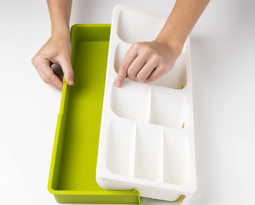 Narrow utensile organizer cover photo collage