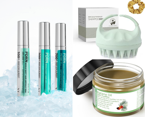 Products to help you restore that hairline!!👩🏽‍🦰 cover photo collage