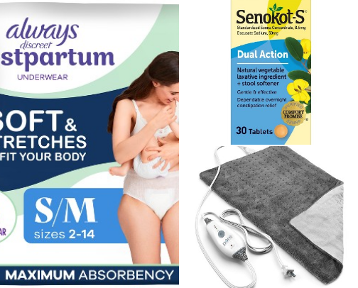 Postpartum Essentials That Actually Help cover photo collage