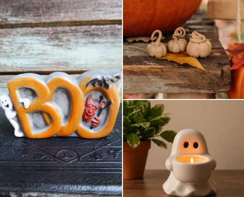 Ceramic Ghosts and Pumpkins That Finally Made My Mantel Look Put Together cover photo collage