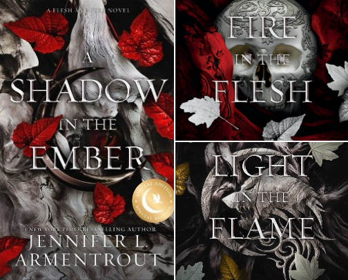Read Online - A Shadow in the Ember: Flesh and Fire, Book 1 fan reading guide cover photo collage