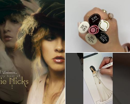 All the Copic Sketch Markers and pens I used to render my Leather & Lace love story inspired PaperDolls | color palette inspo cover photo collage