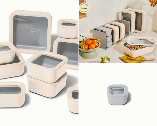 Caraway Non-Toxic Food Storage Containers cover photo collage