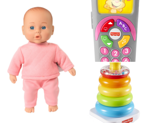 My 7 month olds favorite toys cover photo collage