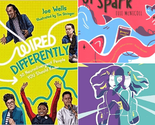 Tween reads - Autistic main characters, Autistic authors cover photo collage