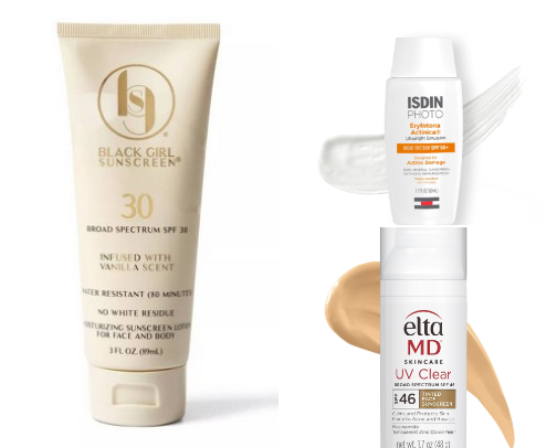 Best Sunscreen for Dark Skin — No White Cast SPF for Face & Body cover photo collage