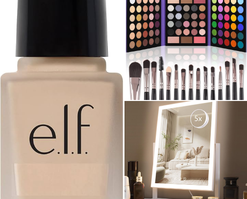 Makeup essentials & Accessories cover photo collage