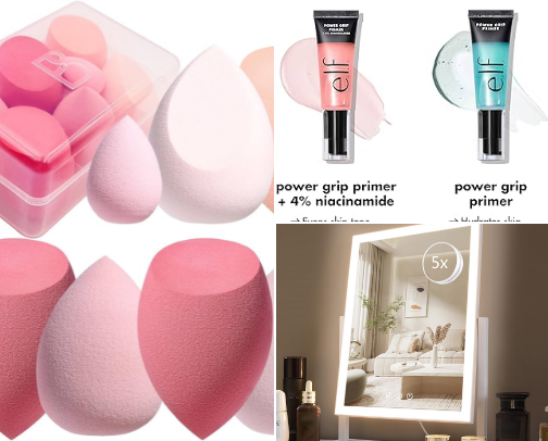 Makeup essentials & Accessories cover photo collage