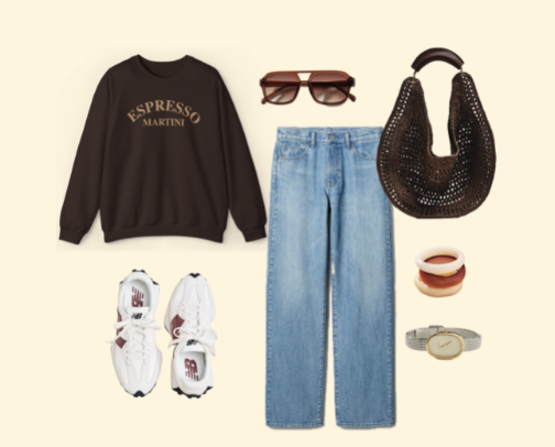 Espresso Martini Outfit — Cool Girl Spring Style 
for the Chronically Caffeinated cover photo collage