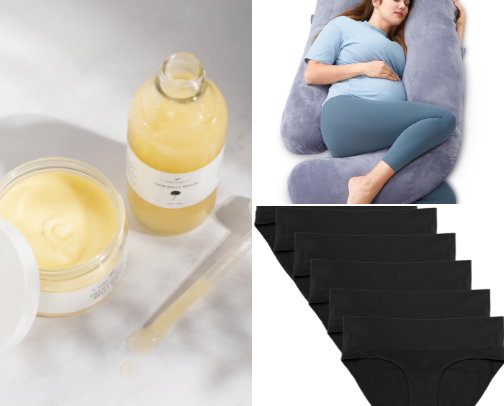 Pregnancy and Postpartum Things You’ll Actually Use cover photo collage