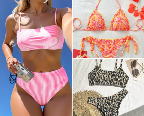 summer apparel ☀️💖👙 cover photo collage