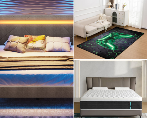 My sons gamer room items cover photo collage