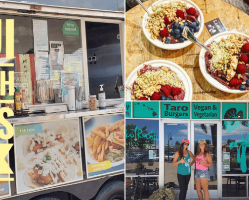 Fave Maui Vegan Restaurants / Food Trucks 🌱 cover photo collage