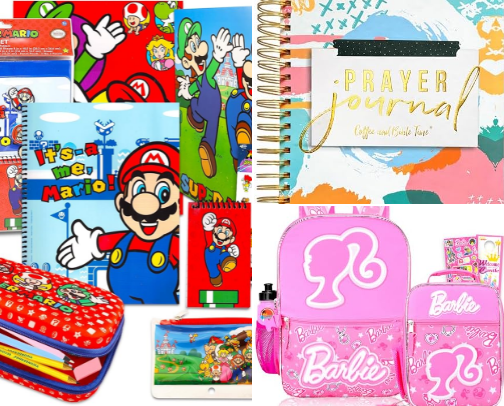 Back-to-School supplies cover photo collage