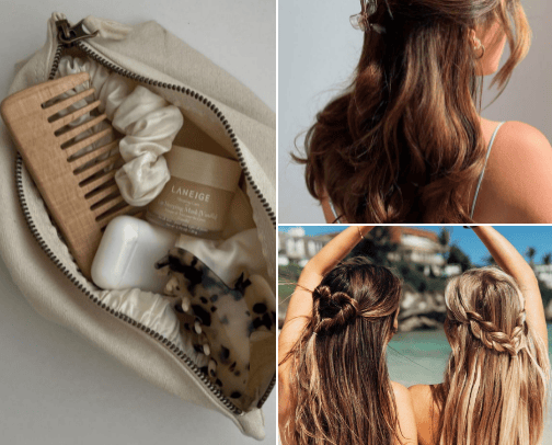 Products for hair cover photo collage