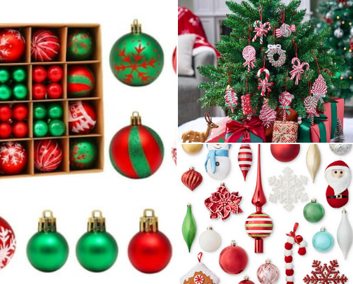 Christmas ornaments cover photo collage