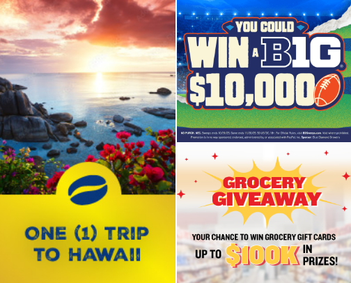 Daily Entry Sweeps Contests and Instant Win Games! cover photo collage