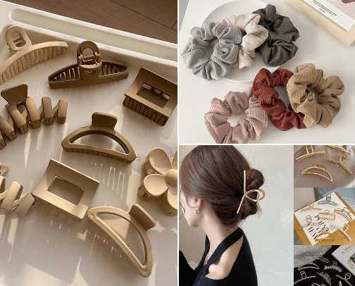 Hair accessories cover photo collage