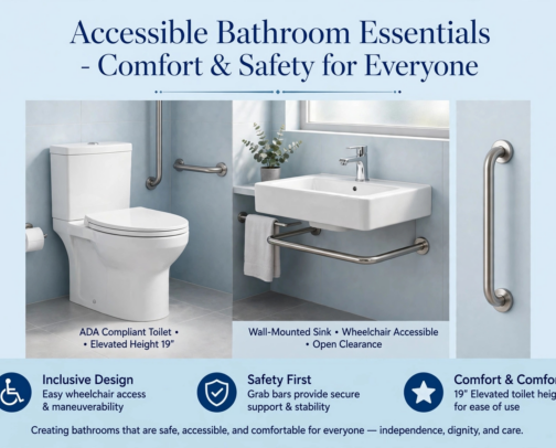 ADA Bathroom Essentials for Seniors & Handicap - Accessible Toilet, Shower & Safety Must-Haves cover photo collage