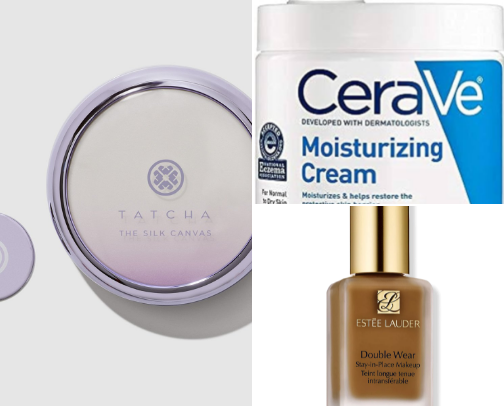 Evening glamorous make up must have products cover photo collage