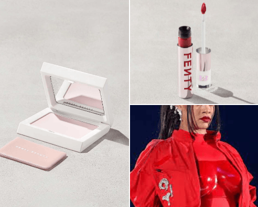 Rihannas Half time show make up cover photo collage