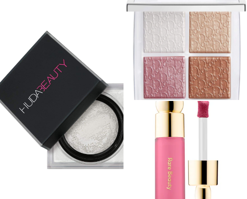 Skin care and make up products cover photo collage