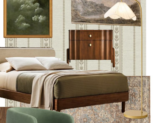 vintage naturalist bedroom inspo cover photo collage