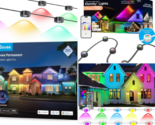 Outdoor Christmas Lighting cover photo collage