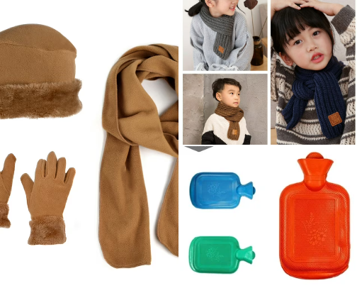 winter clothing and accessories cover photo collage