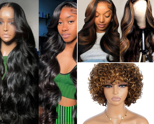 Brazilian wigs cover photo collage