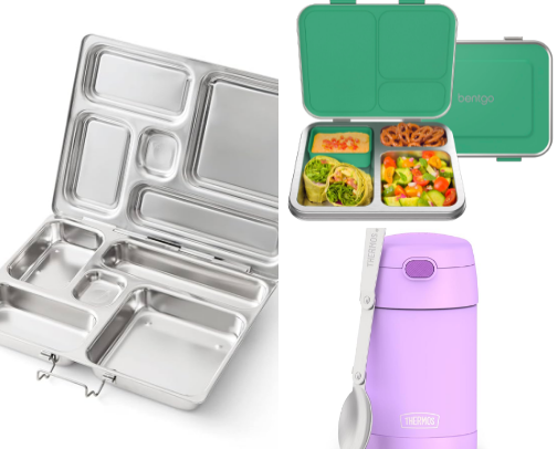 Low tox kids lunch boxes cover photo collage