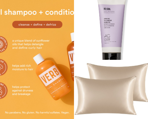 Curly hair must haves! cover photo collage