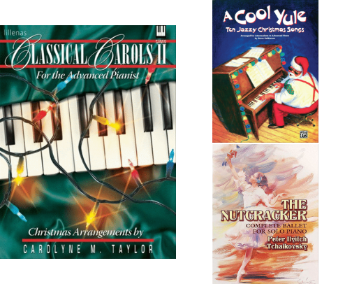 The Best Christmas Piano Books cover photo collage