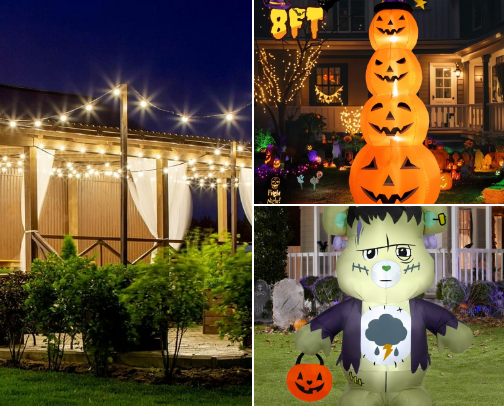 15 Light-Up Halloween Decor Ideas That Will Make Your Neighbors Jealous cover photo collage