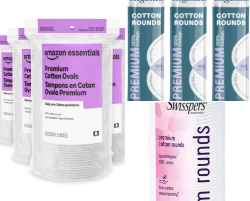Cotton Remover Pads and Rounds That Work Gently cover photo collage
