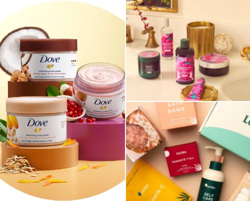 the most popular body care brands (for lotions, scrubs, body wash, oils, etc.) — I grouped them so it’s easier to choose based on your vibe ✨ cover photo collage