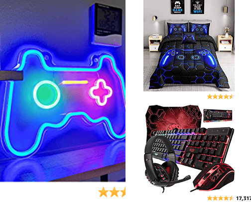 Gamer things cover photo collage
