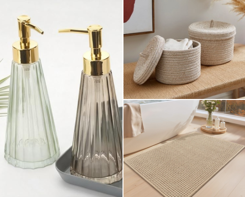 Bathroom Upgrades Essentials for Luxury Look on a Budget - Beige Neutral Home cover photo collage