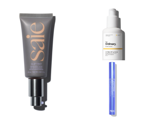 my fave acne-safe skin + makeup cover photo collage